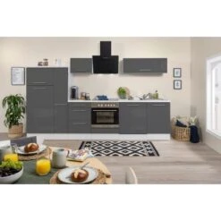 Respekta Premium Küchenzeile 310 Cm Grau Hochglanz-Weiß -KüchenTraum 9415 RP310WGC Kchenzeile 2
