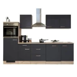 Flex-Well Küchenzeile Lara 280 Cm Anthrazit-San Remo Eiche Hell -KüchenTraum 9426230 4051 S01