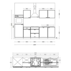 Flex-Well Küchenzeile Lara 280 Cm Anthrazit-San Remo Eiche Hell -KüchenTraum 9426230 4051 SVM01