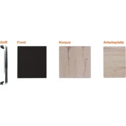 Flex-Well Exclusiv Musterpaket Küchenzeile Lara Anthrazit-San Remo Eiche NB