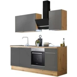 Respekta Küchenzeile Marleen 220 Cm Artisan-Eiche Grau Matt -KüchenTraum 979879 4384 3