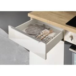 Respekta Küchenzeile Marleen 220 Cm Artisan-Eiche Weiß Hochglanz -KüchenTraum 979890 4384 7