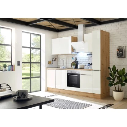 Respekta Küchenzeile Marleen 250 Cm Artisan-Eiche Weiß Hochglanz 3 Respekta Küchenzeile Marleen 250 Cm Artisan-Eiche Weiß Hochglanz