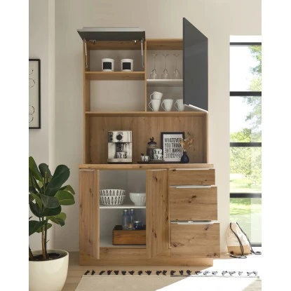 Respekta Buffet Zu Küchenzeile Marleen Artisan-Eiche Grau Matt 4 Respekta Buffet Zu Küchenzeile Marleen Artisan-Eiche Grau Matt – Bild 2