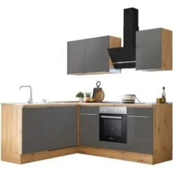 Respekta Küchenzeile Marleen 220 Cm Artisan-Eiche Grau Matt Winkel 16 Respekta Küchenzeile Marleen 220 Cm Artisan-Eiche Grau Matt Winkel -KüchenTraum 980032 4384 4