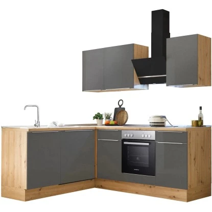 Respekta Küchenzeile Marleen 220 Cm Artisan-Eiche Grau Matt Winkel 6 Respekta Küchenzeile Marleen 220 Cm Artisan-Eiche Grau Matt Winkel – Bild 4