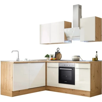 Respekta Küchenzeile Marleen 220 Cm Artisan-Eiche Weiß Hochglanz Winkel 6 Respekta Küchenzeile Marleen 220 Cm Artisan-Eiche Weiß Hochglanz Winkel – Bild 4