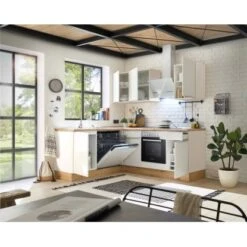 Respekta Küchenzeile Marleen 220 Cm Artisan-Eiche Weiß Winkel -KüchenTraum 980034 4384 3