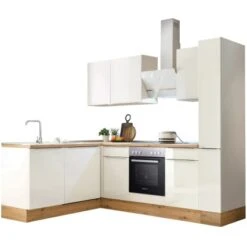 Respekta Küchenzeile Marleen 250 Cm Artisan-Eiche Weiß Winkel -KüchenTraum 980041 4384 4
