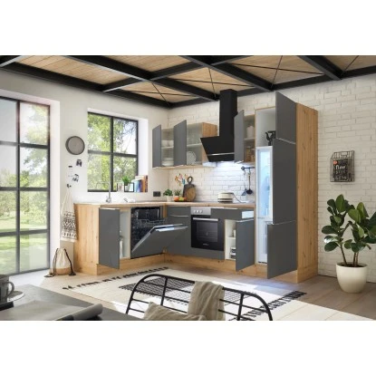 Respekta Küchenzeile Marleen 280 Cm Artisan-Eiche Grau Matt Winkel 5 Respekta Küchenzeile Marleen 280 Cm Artisan-Eiche Grau Matt Winkel – Bild 3