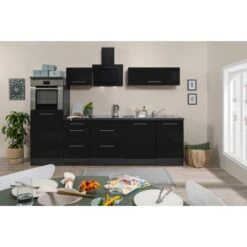 Respekta Premium Küchenzeile 280 Cm Hochbau Schwarz Hochglanz-Eiche Grau 19 Respekta Premium Küchenzeile 280 Cm Hochbau Schwarz Hochglanz-Eiche Grau -KüchenTraum 9860 RP280HES Kchenzeile 2