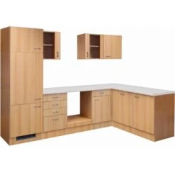 Flex-Well Classic Winkelküche Nano 280 Cm Ohne E-Geräte Buche Nachbildung