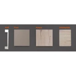 Flex-Well Excl. Musterpaket Küchenzeile Arizona Quarz Cubanit-San Remo Eiche NB