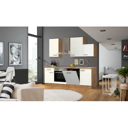 Flex-Well Exclusiv Küchenzeile Vintea 220 Cm Magnolia - Lancelot Oak 6 Flex-Well Exclusiv Küchenzeile Vintea 220 Cm Magnolia - Lancelot Oak – Bild 4