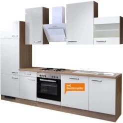 Flex-Well Exclusiv Küchenzeile Valero 280 Cm Hochglanz Weiß-Sonoma Eiche -KüchenTraum G2802302061GSPValerofrei 2