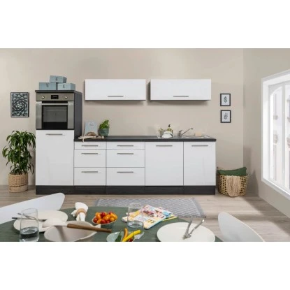 Respekta Premium Inselküche 280 Cm Weiß Hochglanz-Eiche Grau 5 Respekta Premium Inselküche 280 Cm Weiß Hochglanz-Eiche Grau – Bild 3