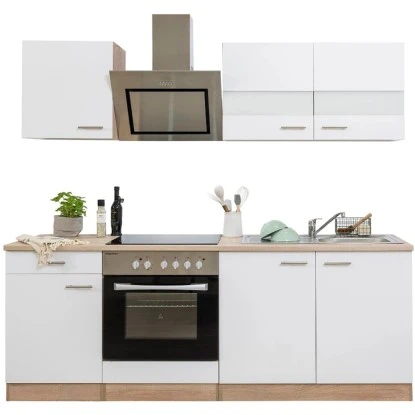 Respekta Economy Küchenzeile KB210ESWSC 210 Cm Weiß-Eiche Sägerau Glänzend 7 Respekta Economy Küchenzeile KB210ESWSC 210 Cm Weiß-Eiche Sägerau Glänzend – Bild 5