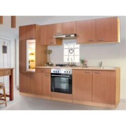 Respekta Küchenzeile Ohne E-Geräte LBKB270BBMA 270 Cm Buche Nachbildung