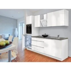 Respekta Küchenzeile GLRP270HWW Grifflos 270 Cm Weiß Hochglanz -KüchenTraum Kuechenzeile GLRP270HWW 1