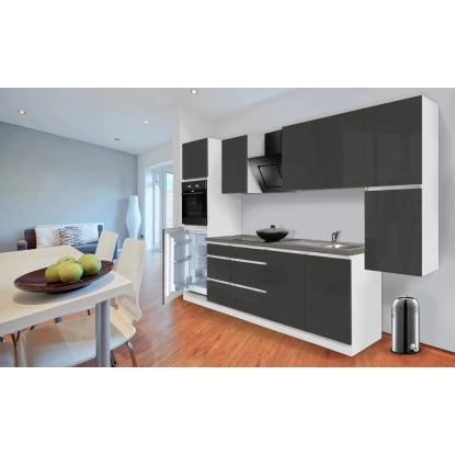 Respekta Küchenzeile GLRP320HWG Grifflos 320 Cm Grau Hochglanz-Weiß 16 Respekta Küchenzeile GLRP320HWG Grifflos 320 Cm Grau Hochglanz-Weiß – Bild 14