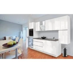 Respekta Küchenzeile GLRP320HWW Grifflos 320 Cm Weiß Hochglanz -KüchenTraum Kuechenzeile GLRP320HWW 2