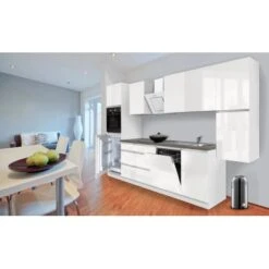 Respekta Küchenzeile GLRP330HWW Grifflos 330 Cm Weiß Hochglanz -KüchenTraum Kuechenzeile GLRP330HWW 2