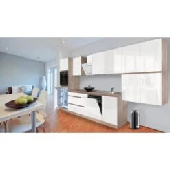 Respekta Küchenzeile GLRP380HESW Grifflos 380 Cm Weiß Hochglanz-Sonoma Eiche 41 Respekta Küchenzeile GLRP380HESW Grifflos 380 Cm Weiß Hochglanz-Sonoma Eiche -KüchenTraum Kuechenzeile GLRP380HESW 2