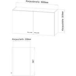 Respekta Miniküche Pantry 100 Cm Schwarz-Eiche Sägerau Nachbildung -KüchenTraum Zeichnung MKO100ESSOSCS 06