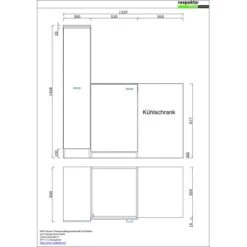 Respekta Miniküche 130 Cm Grau-Eiche Sägerau Nachbildung -KüchenTraum Zeichnung MKO130ESGOSS 05