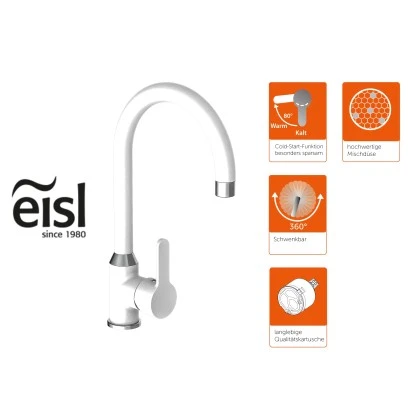 Eisl Spültischarmatur Diziani Weiß-Chrom 6 Eisl Spültischarmatur Diziani Weiß-Chrom – Bild 4