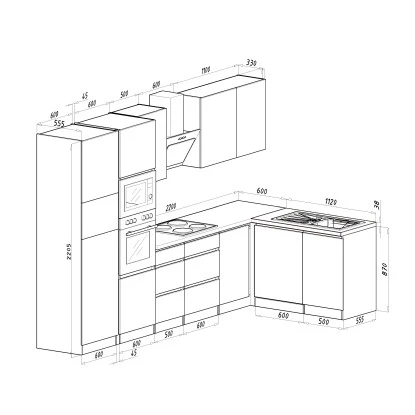 Respekta Premium Winkelküche Grifflos 345 Cm Schwarz Hochglanz-Weiß 19 Respekta Premium Winkelküche Grifflos 345 Cm Schwarz Hochglanz-Weiß – Bild 17