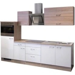 Flex-Well Classic Küchenzeile Florida 270 Cm Weiß-Sonoma Eiche Nachbildung -KüchenTraum g 270 2224 015 samoa frei