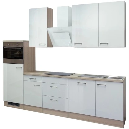 Flex-Well Exclusiv Küchenzeile Abaco 280 Cm Perlmutt Glänzend-Akazie NB 5 Flex-Well Exclusiv Küchenzeile Abaco 280 Cm Perlmutt Glänzend-Akazie NB – Bild 3