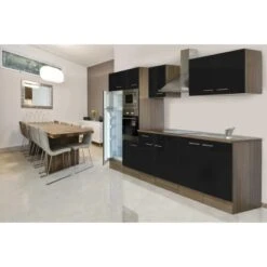 Respekta Küchenzeile KB330EYSMIGKE 330 Cm Schwarz-Eiche York Nachbildung -KüchenTraum henzeile KB330EYSMIGKE 1 1