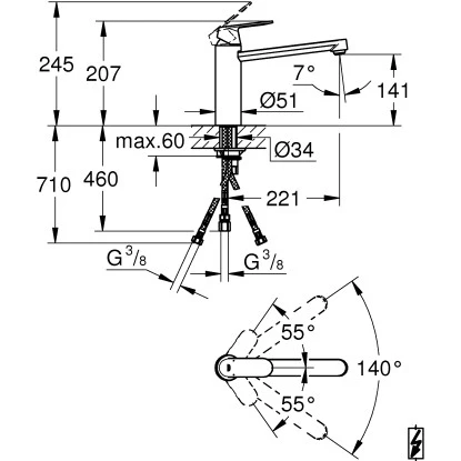 Grohe Einhand-Küchenarmatur Eurosmart Cosmopolitan Auslauf Mit Strahlregler 4 Grohe Einhand-Küchenarmatur Eurosmart Cosmopolitan Auslauf Mit Strahlregler – Bild 2