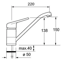 Eurodomo Armatur Aqua-Ring Plus Mit Schwenkauslauf Graphit -KüchenTraum s schwenk graphit skizze 5
