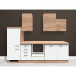 Flex-Well Classic Küchenzeile Florida 280 Cm Ohne E-Geräte Sonoma Eiche-Weiß