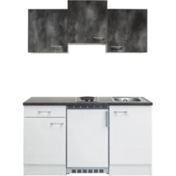 Flex-Well Classic Singleküche Lucca 150 Cm Weiß-Caledonia -KüchenTraum uccacaledonia frei frontal