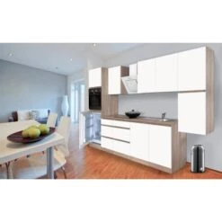 Respekta Küchenzeile GLRP320HESWM Grifflos 320 Cm Weiß Matt-Sonoma Eiche -KüchenTraum uechenzeile GLRP320HESWM 2